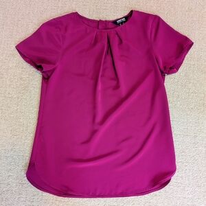 Land's End Women's Fuchsia Short Sleeve Blouse